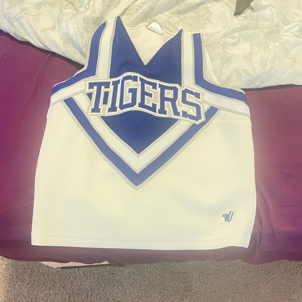 Varsity Spirit White and Blue Cheer Costume